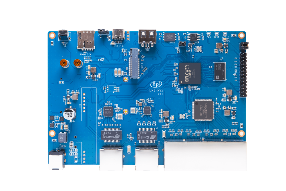 Banana Pi BPI-RV2 - RISC-V Openwrt Router - 1x 2.5GbE, 5x GbE RJ45