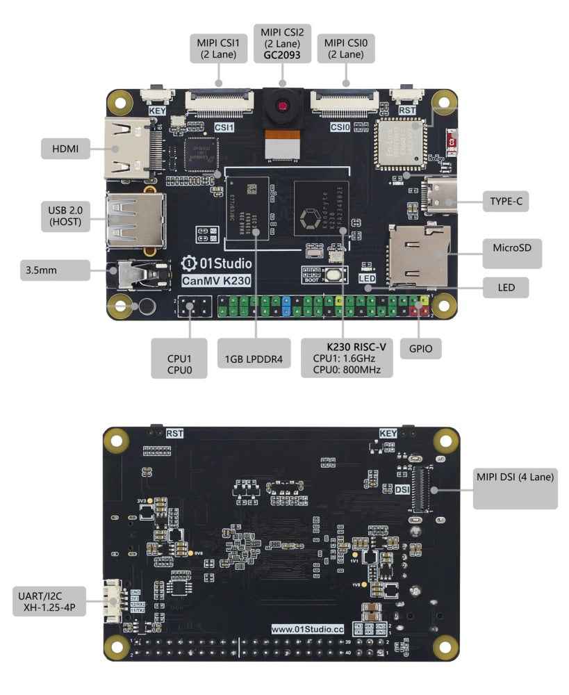 youyeetoo 01 Studio Canmv K230 AI development board camera visual