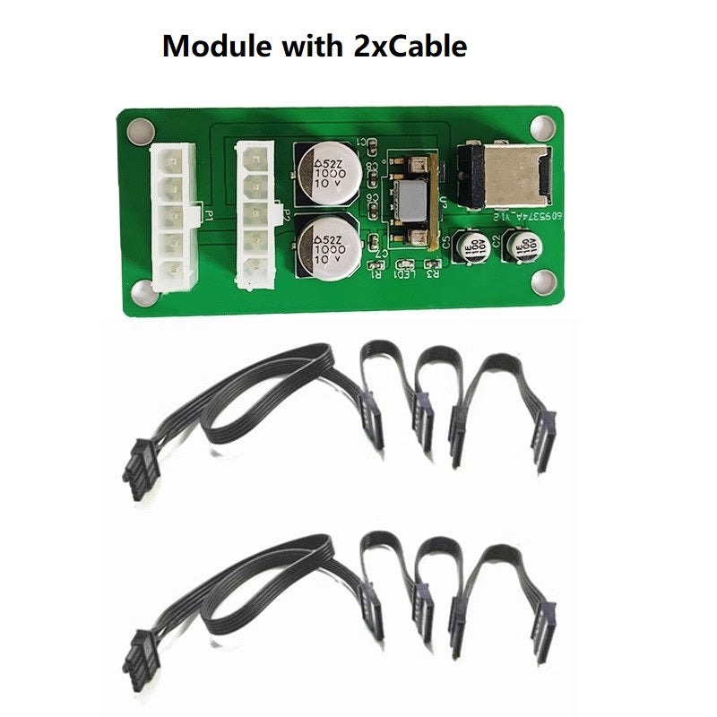 SATA Power Module - 12V DC5525 Input , Support up to 8xSATA