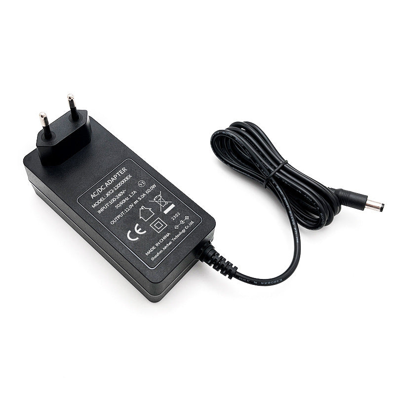 12V5A DC Power Supply 5521 5.5x2.1mm - CE FCC, Support EU UK US Standard