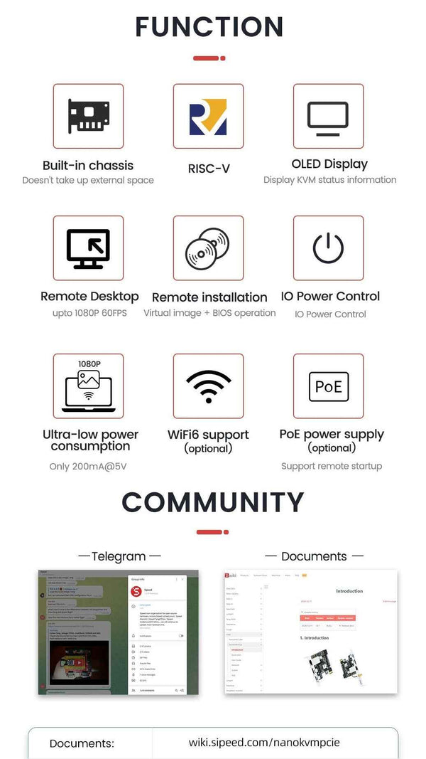Sipeed NanoKVM PCIE Version - ATX PC Remote control, RISC-V Nano KVM over IP