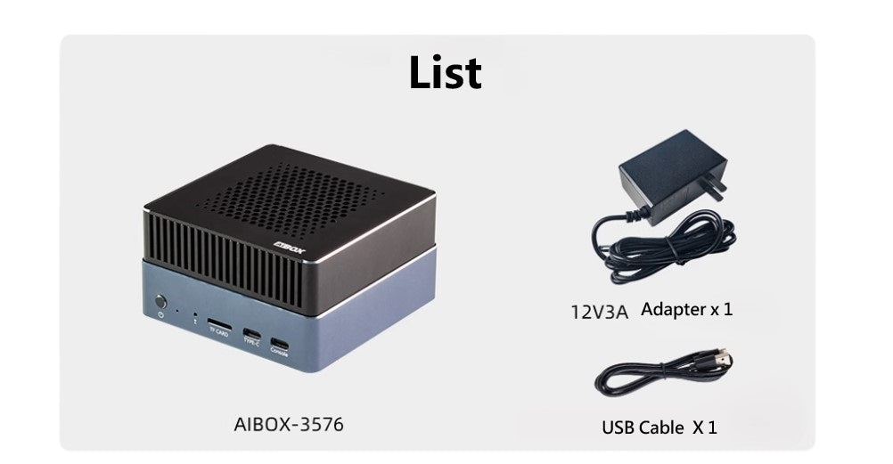 AIBOX-3576 AI Box,6 TOPS NPU, Octa-core 64-bit processor, up to 2.2GHZ,  supporting LLaMa2, chatGLM, Large language models Main image
