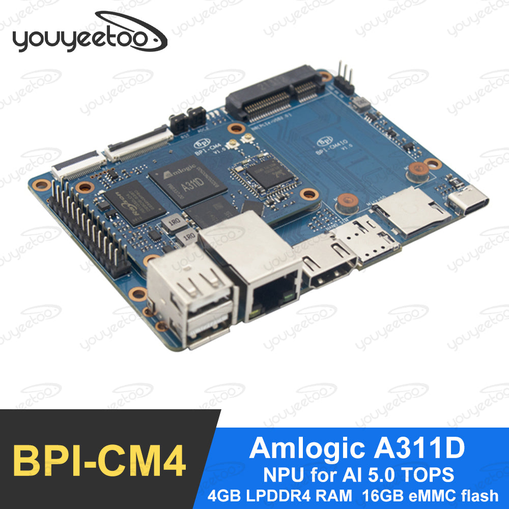 BPI-CM4, Raspberry Pi CM4 Alternative, Amlogic A311D Quad Core ARM Cortex-A73, 4G LPDDR4 RAM +16GB eMMC