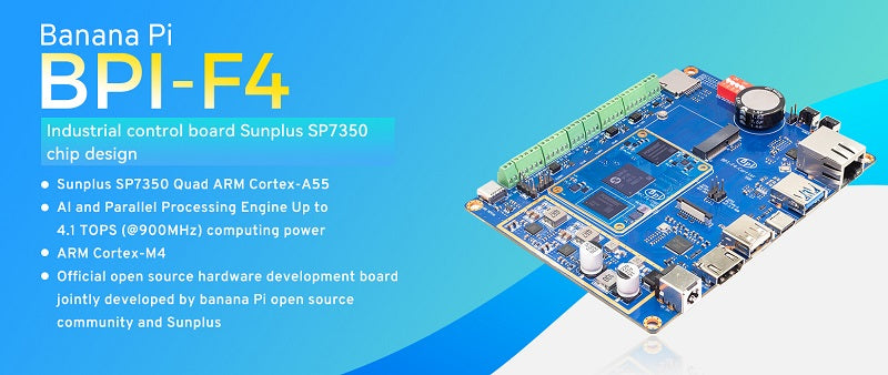 Banana Pi BPI-F4: Powered by Sunplus SP7350, 4.6TOPS NPU  AI Solution for Robotics and Smart Devices Secondary image