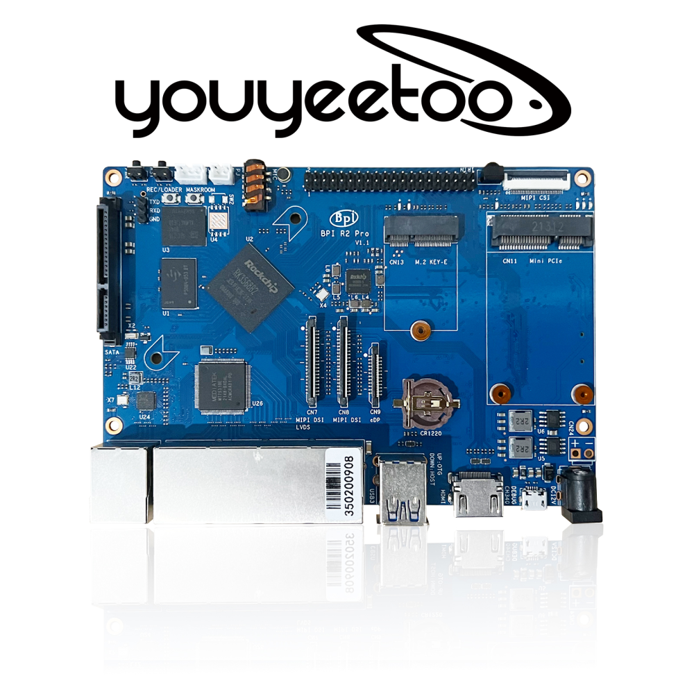 Banana PI BPI R2 Pro - Open Source Router Demo Board, Rockchip RK3568 , Support OpenWRT and Linux Main image