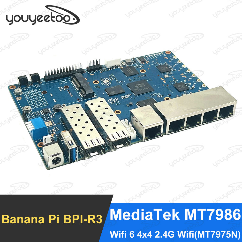Banana Pi BPI R3 OpenWRT Router - 2G DDR RAM 8G eMMC MediaTek MT7986 Support Wi-Fi6 5 GbE network port Secondary image