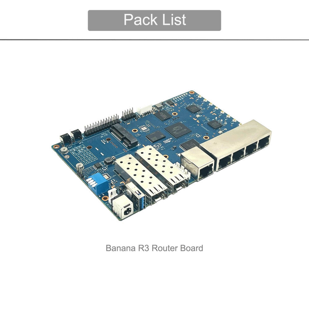 Banana Pi BPI R3 OpenWRT Router - 2G DDR RAM 8G eMMC MediaTek MT7986 Support Wi-Fi6 5 GbE network port