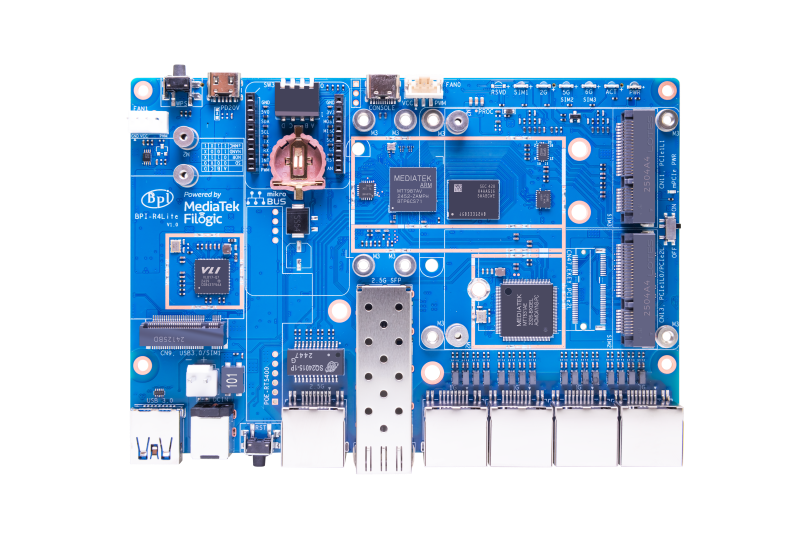 Banana Pi BPI-R4 Lite - 2.5G SFP & RJ45 WAN, 4x 1G LAN, Superior Network Connectivity Industrial Single-board Computer - OpenWrt Router