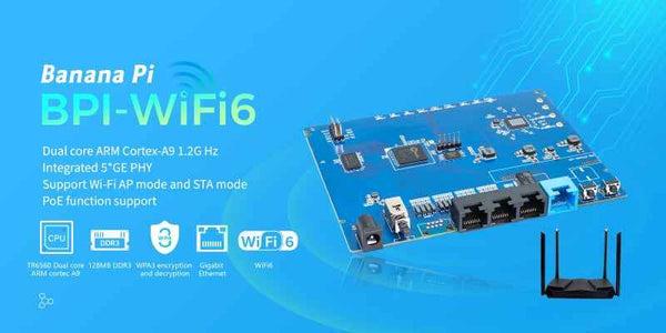Banana Pi BPI-WIFI 6 Router - Openwrt Router- 4 GbE WAN RGMII 2x2 5G 2x2 2.4G