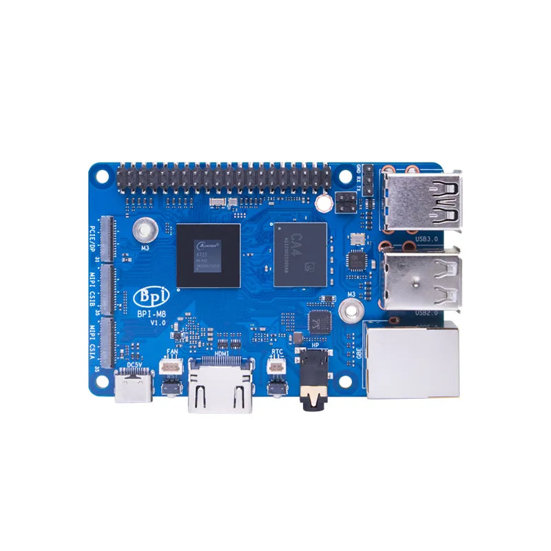 Banana Pi BPI-M8 Allwinner A733 Octa-Core SBC (3 TOPS NPU, 4GB LPDDR5, Wi-Fi 6, Dual MIPI-CSI, RPi 5 Form Factor)