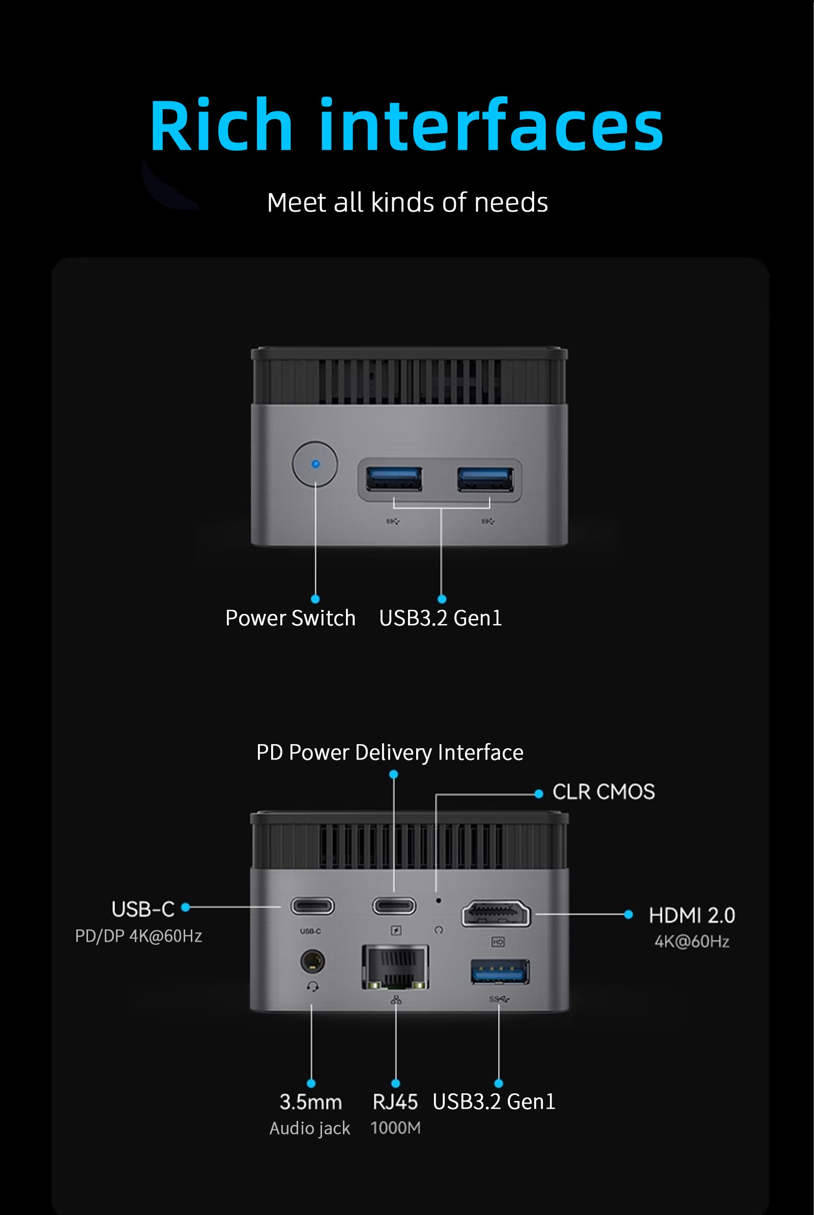Intel N150 MINI PC youyeetoo BY53, 12GB LPDDR5, Fanless Windows 11 Pro Micro Computer, 128GB–2TB NVMe Options, 4K Dual HDMI, Gigabit Ethernet, VESA Mount Small Desktop for Home/Office