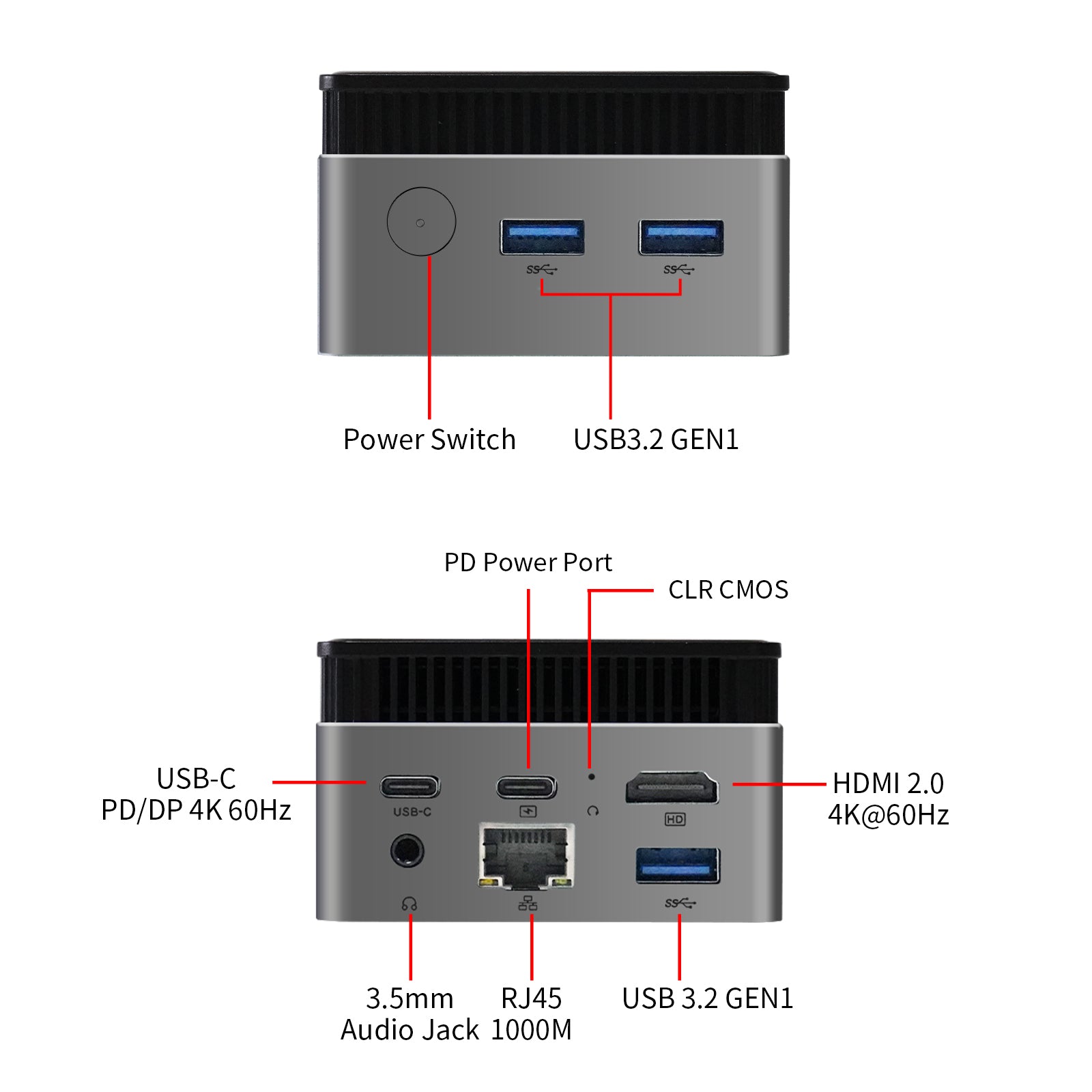 Intel N150 MINI PC youyeetoo BY53, 12GB LPDDR5, Fanless Windows 11 Pro Micro Computer, 128GB–2TB NVMe Options, 4K Dual HDMI, Gigabit Ethernet, VESA Mount Small Desktop for Home/Office