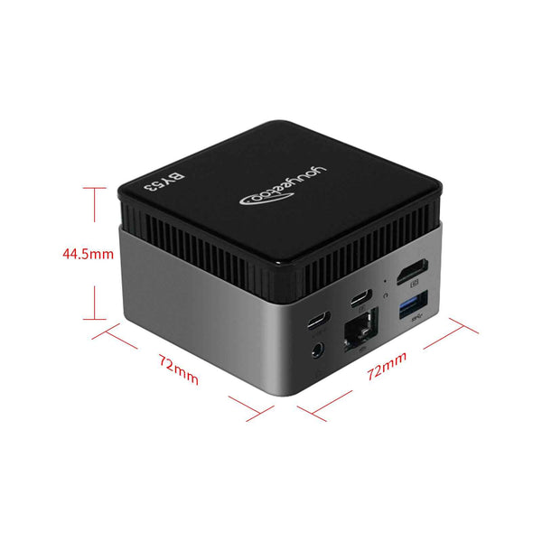Intel N150 MINI PC youyeetoo BY53, 12GB LPDDR5, Fanless Windows 11 Pro Micro Computer, 128GB–2TB NVMe Options, 4K Dual HDMI, Gigabit Ethernet, VESA Mount Small Desktop for Home/Office