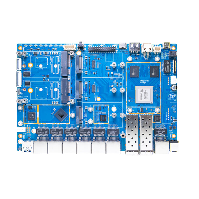 Banana Pi BPI‑R4 Pro 4E  WiFi 7 Router Development Board, MediaTek MT7988A Quad‑Core Cortex‑A73 4GB DDR4, OpenWrt Compatible