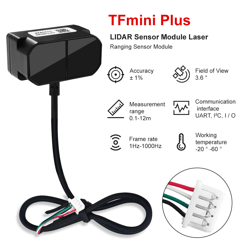 Benewake TFmini-Plus - 0.1-12m, IP65, 70 Klux, Single-Point, UART/IIC - Drone Lidar Sensor Secondary image