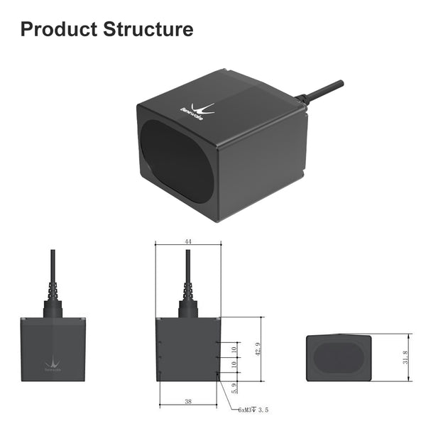 Benewake TF03-180 - 180M, Pixhawk, IP67, 10KHz, Indoor/Outdoors, UART/IIC/RS485/CAN/IO, Arduino/RaspberryPi/ESP32 - Long Range Lidar Sensor