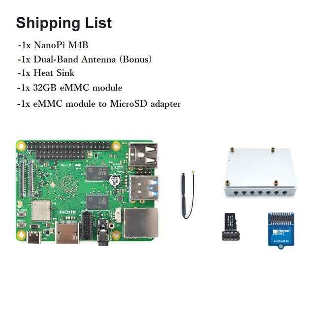 NanoPi M4B 2GB DDR3 Rockchip RK3399 Dual-Channel WiFi-5G