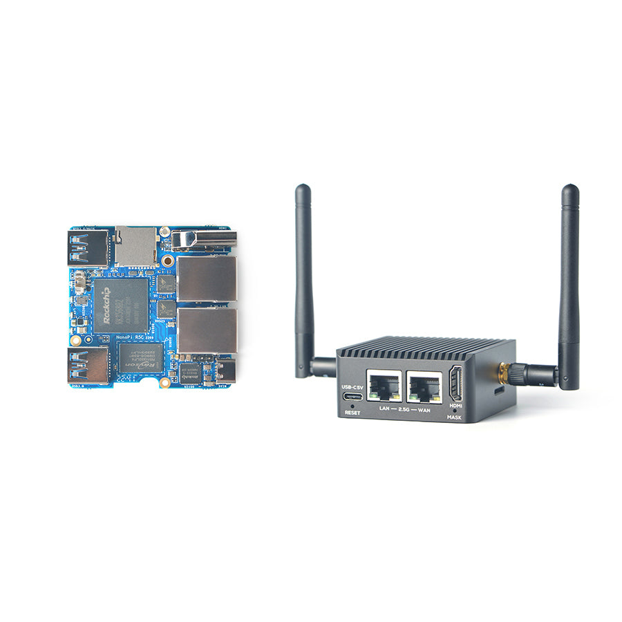 NanoPi R5C Openwrt Router - Dual 2.5G Ethernet Port, M.2 WiFi Module, Support FriendlyWrt / Andriod ,Rockchip RK3568B2