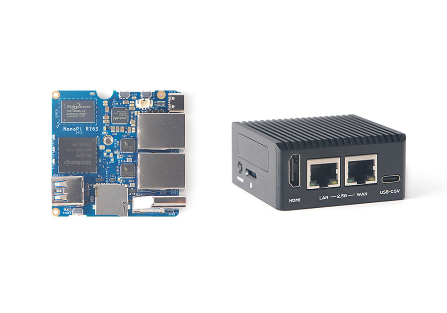 NanoPi R76S RK3576 Router Development Board - Dual 2.5Gbps Ethernet, 4GB LPDDR4X, 32GB eMMC, HDMI 2.0, USB 3.2, M.2 Slot - Ideal for Soft Routers & IoT Main image