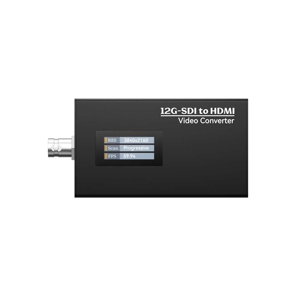 LinkPi 12G-SDI to HDMI Converter, Supporting 4K Resolution at 60 Frames Per Second, Designed for Broadcast and Professional Broadcasting Applications, Equipped with Professional BNC Connectors
