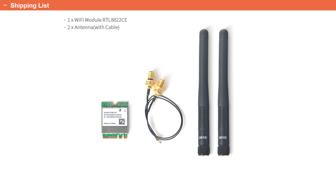 Realtek RTL8822CE / AW-CB375NF Dual-Band Wireless Network Adapter with Bluetooth 5.0 （ wifi module ）