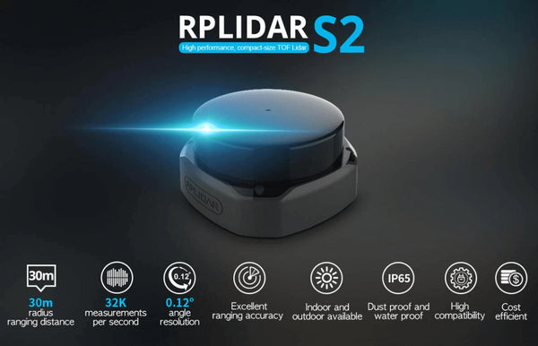 RPLIDAR S2 360 degree Long Range Scanning Radius LIDAR Scanner - RPLIDAR S2/S2E/ S2L/S2P - Max 50 Meter