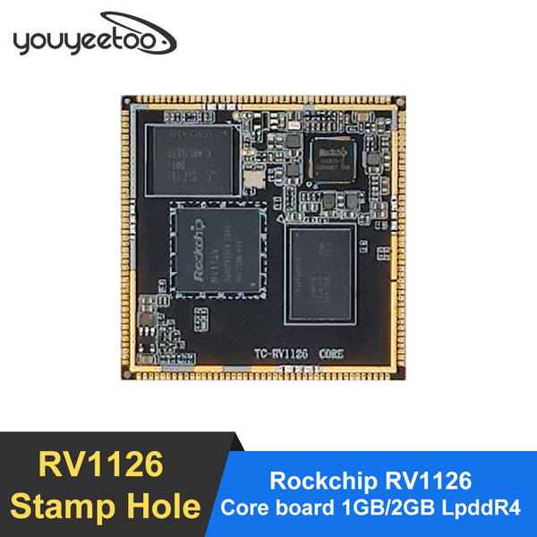 youyeetoo TC-RV1126B/TC-RV1109B AI Vision Board - Stamp Hole Core Board - 2.0 Tops NPU, 3 Camera Input Supports Buildroot+QT OS