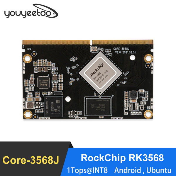 youyeetoo Core-3568J AI Core Board 4GB+32GB RockChip RK3568 quad-core 64-bit  Integrated co-processors supports GPU, VPU, NPU