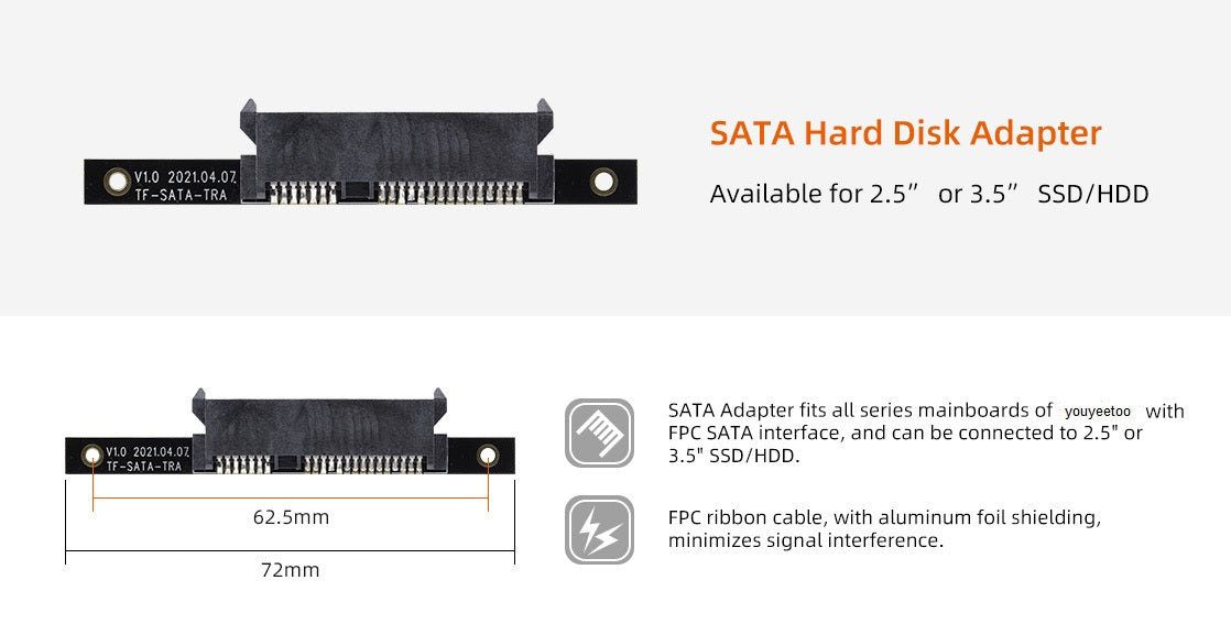 SATA Adapter for youyeetoo x1, YY3568