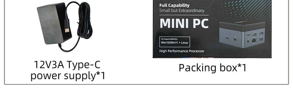 youyeetoo BY51 Pocket Mini PC - 12GB LPDDR5 RAM, 12th Gen AlderLake N100 - 3.7GHZ