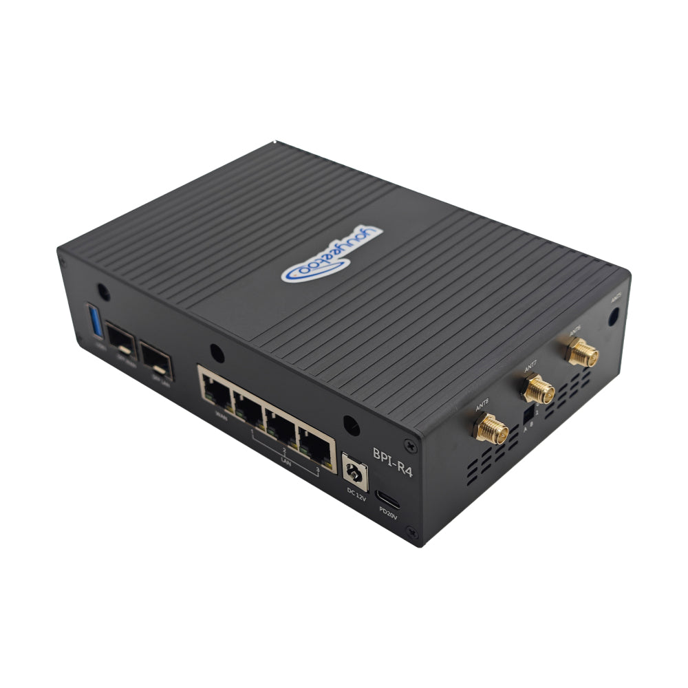 youyeetoo BPI-R4 WIFI 7 Router Kit - Dual 10Gbe SFP Ports,Triple-Band Wi-Fi 7 Support, MediaTek MT7988A, 4GB/8GB RAM - OpenWRT