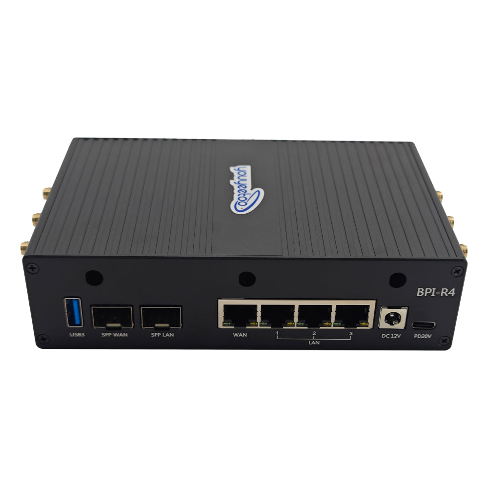 youyeetoo BPI-R4 WIFI 7 Router Kit - Dual 10Gbe SFP Ports,Triple-Band Wi-Fi 7 Support, MediaTek MT7988A, 4GB/8GB RAM - OpenWRT