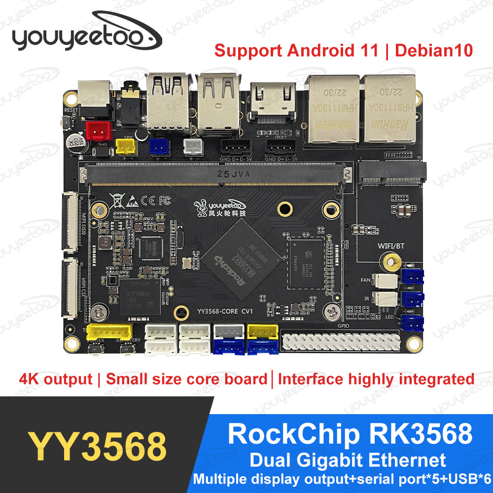 youyeetoo YY3568 ARM Development Board, Based on Rockchip RK3568 Quad Core A55 for AIOT