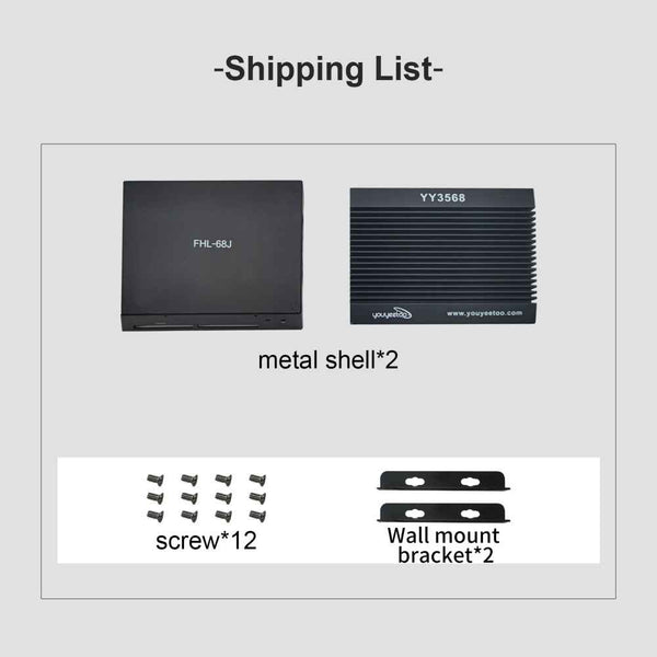 youyeetoo YY3568 Metal Case, Aluminum Alloy Passive Cooling Case for YY3568 Dev Board (Only the Case)