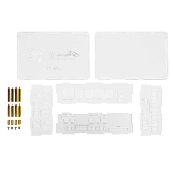 youyeetoo Official YY3588 Acrylic Case - Crystal Clear Protective Enclosure Shell for YY3588 RK3588 SBC | Transparent Box Cover with Brass Standoffs, Scratch-Resistant 3mm Acrylic Construction