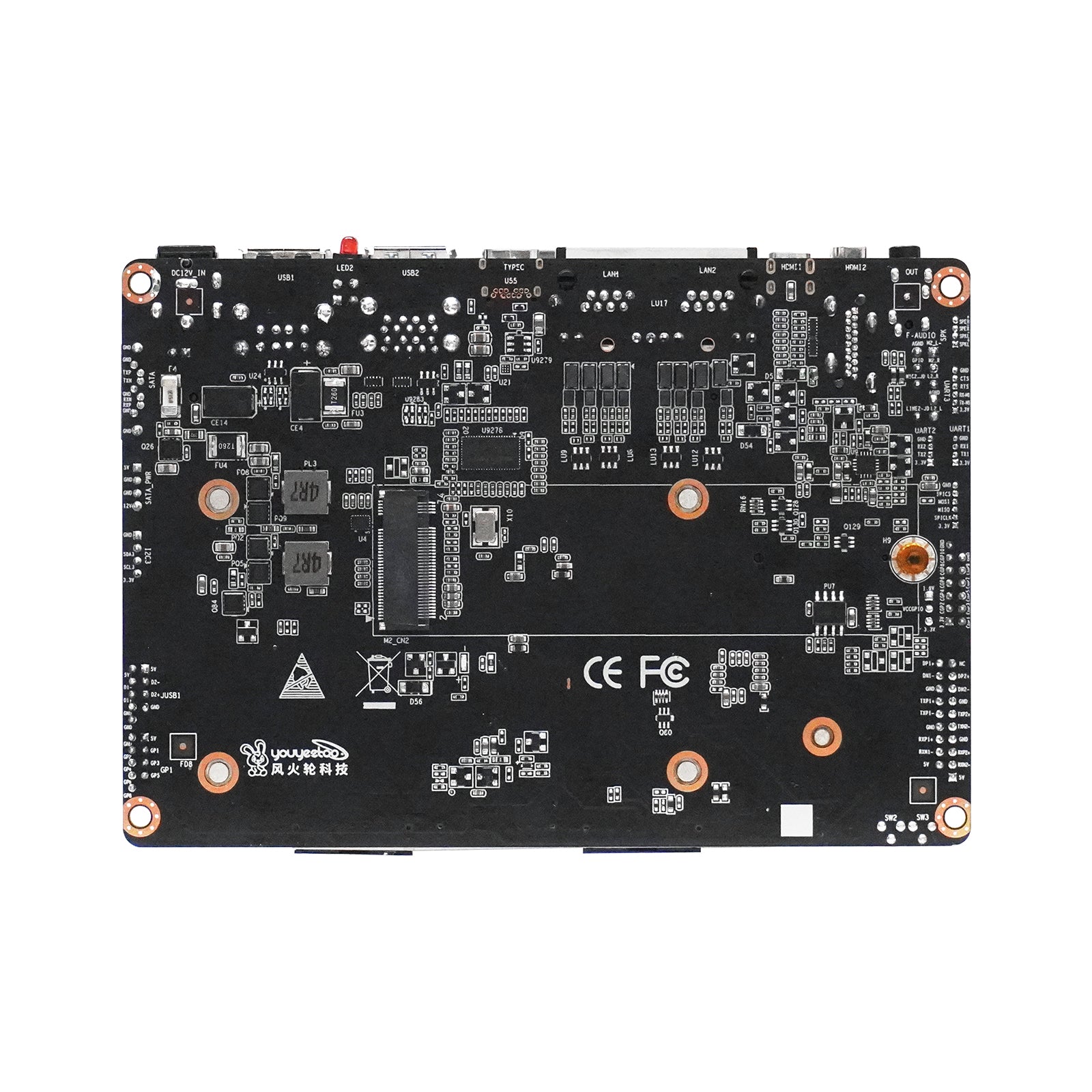 Youyeetoo K1, Palm-Sized x86 Edge Computer | Intel 12th Gen N100 Mini PC with Dual Gigabit LAN, Dual 4K HDMI, M.2 NVMe/SATA, 8 GB LPDDR5, Industrial GPIO, Windows/Linux Ready