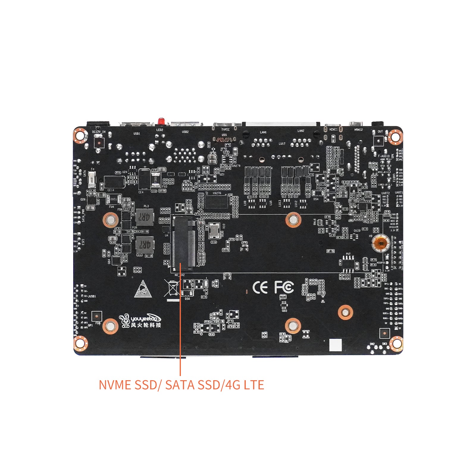 Youyeetoo K1, Palm-Sized x86 Edge Computer | Intel 12th Gen N100 Mini PC with Dual Gigabit LAN, Dual 4K HDMI, M.2 NVMe/SATA, 8 GB LPDDR5, Industrial GPIO, Windows/Linux Ready
